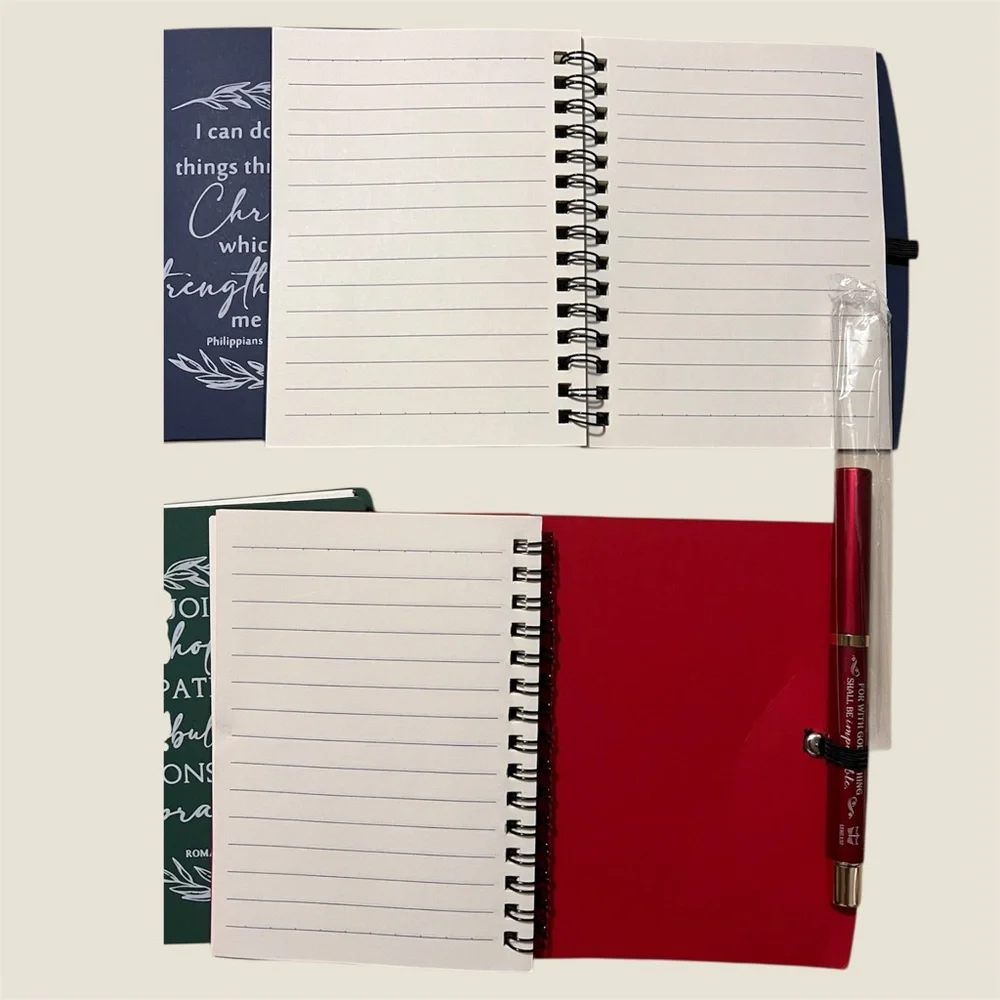 Inspirational Notebook Set with Pens - Blue, Green, Red